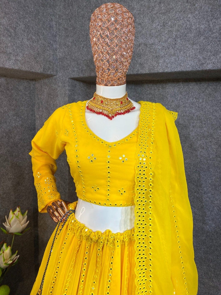 
                  
                    PARTY wear new designer yellow lehenga Choli full stitched ready to wear
                  
                